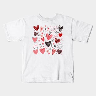 Love Hearts, Valentine's Day Scrapbooking Elements, Romantic Kids T-Shirt